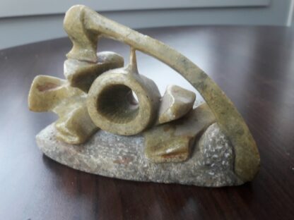 hunters homage sculpture soapstone