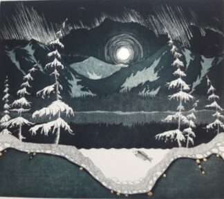 Midnight Sun 6- etching and 24k gold on arches