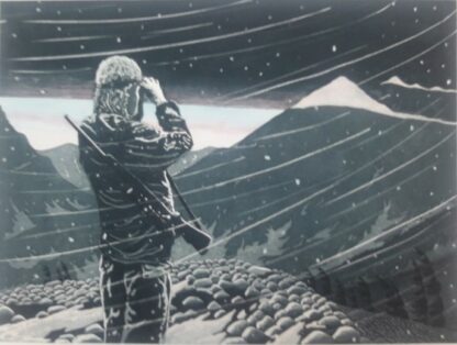 sheep hunter-first light etching on arches 22x30